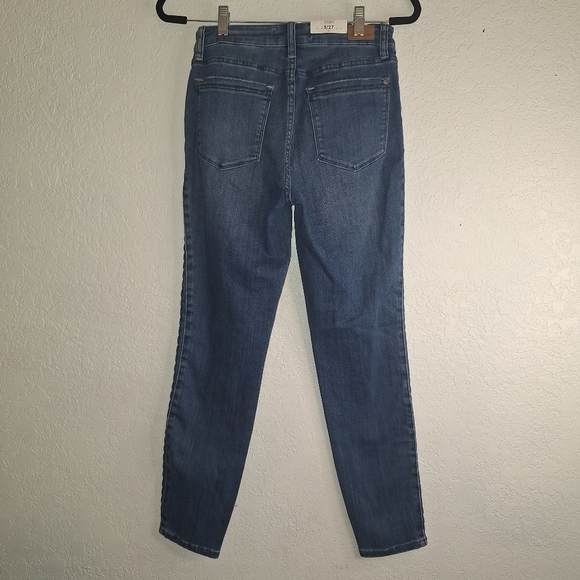 NWT Judy Blue Jeans Womens 5/27 Blue Dark Wash Relaxed High Rise Skinny Braided - Picture 2 of 10